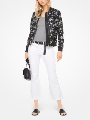 Floral Embroidered Bomber Jacket Michael Kors Canada