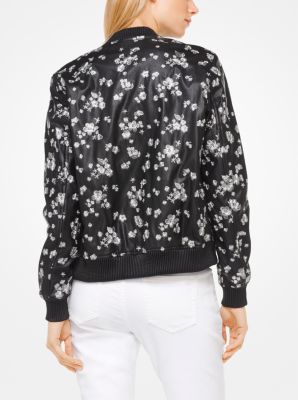 michael kors floral bomber jacket