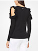 Cotton and Viscose Ruffled Cold-Shoulder Sweater image number 1