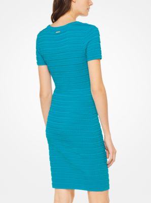 Ruffled Stripe Stretch-Viscose Dress