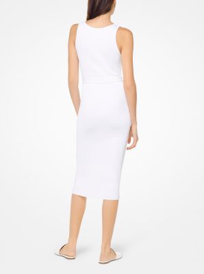 Michael kors belted 2025 ribbed knit dress