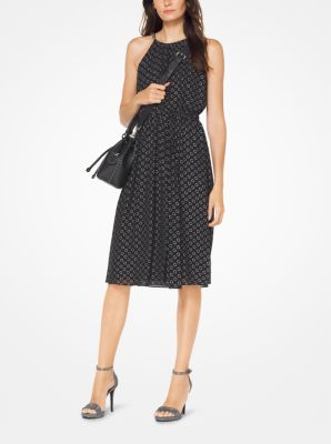 Polka dot chiffon tie-neck blouse, Michael Michael Kors