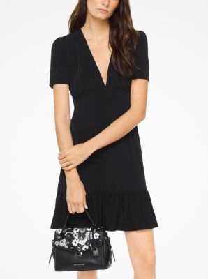 Matte-Jersey Flounce Dress