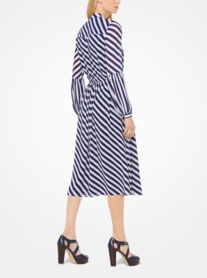 Striped Georgette Shirtdress image number 1