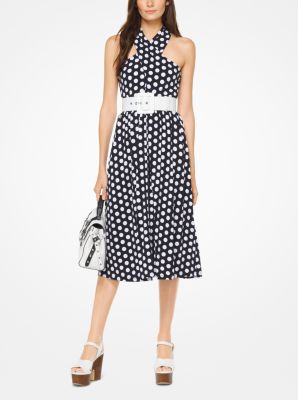 Dot Matte-Jersey Halter Dress