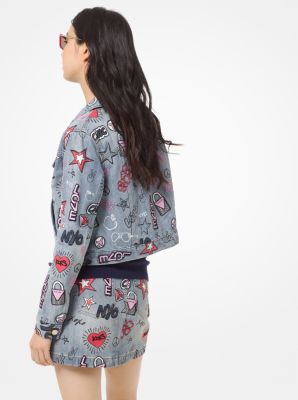 Michael kors embroidered best sale denim