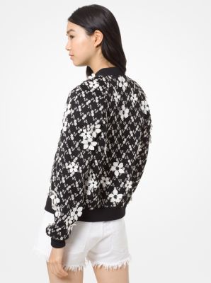 Michael kors floral on sale embroidered bomber jacket