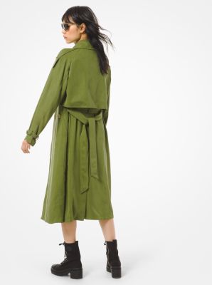 michael kors green trench coat