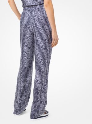 Printed Silk-Twill Pajama Pants
