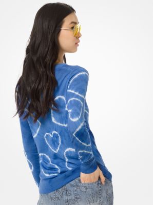 Su&eacute;ter de algod&oacute;n tie-dye con corazones