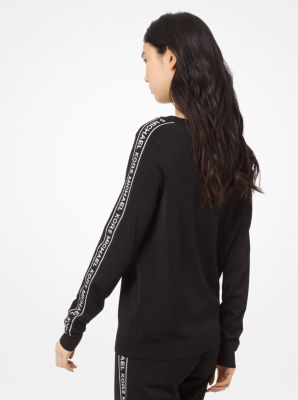 Pull en viscose extensible &agrave; ruban &agrave; logo