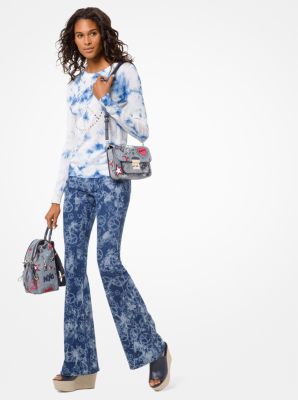 Peace Studded Tie-Dye Merino Wool Sweater