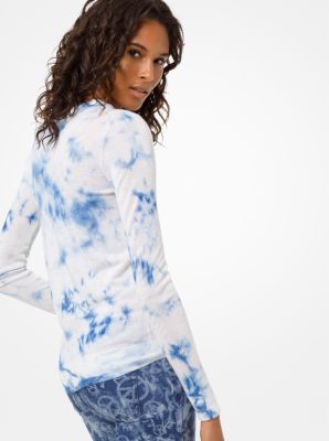 Peace Studded Tie-Dye Merino Wool Sweater