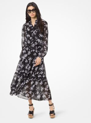 michael kors botanical georgette wrap dress