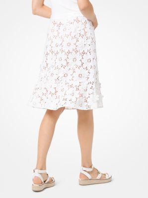 Floral Appliqué Lace Skirt | Michael Kors