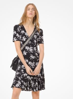 Michael kors botanical discount georgette wrap dress