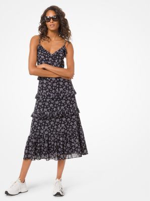 michael kors black ruffle dress