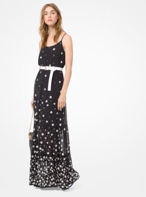 Floral Embellished Georgette Maxi Dress