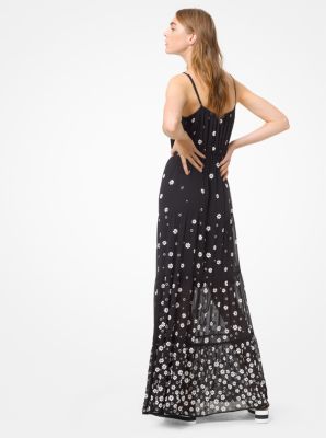 Floral Embellished Georgette Maxi Dress