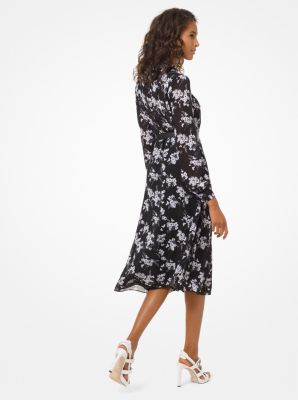 Michael kors mixed botanical print georgette shop dress