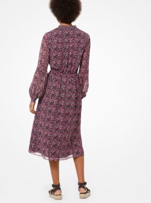 michael michael kors floral chiffon shirtdress