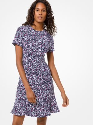 Michael kors heart hot sale print flounce dress