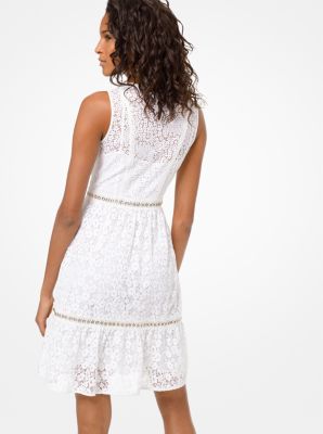 Grommeted Floral Lace Dress