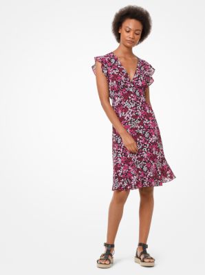 Michael kors botanical outlet print crepe dress