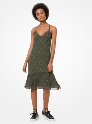 Grommeted Georgette Slip Dress 