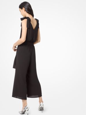 Crepe Tie-Shoulder Jumpsuit