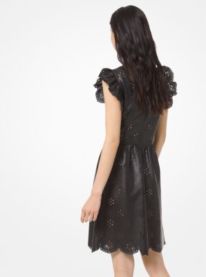 Laser-Cut Floral Coated Dress