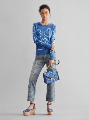 Sketch-Print Cropped Jeans image number 2