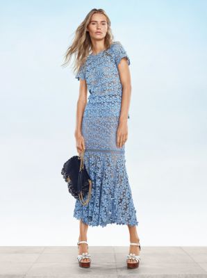 Floral Lace Top, Floral Lace Skirt, Sloan Shoulder Bag, Tara Platform Sandal