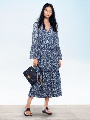 Floral Dress, Studded Shoulder Bag, Patty Leather Sandal