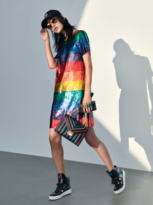 michael kors rainbow t shirt