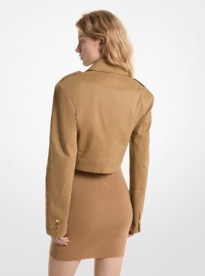 Stretch Organic Cotton Cropped Jacket image number 1