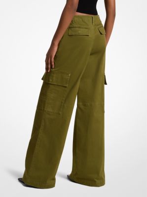 Stretch Organic Cotton Wide-Leg Cargo Pants image number 1