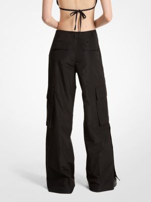 Woven Wide-Leg Cargo Pants