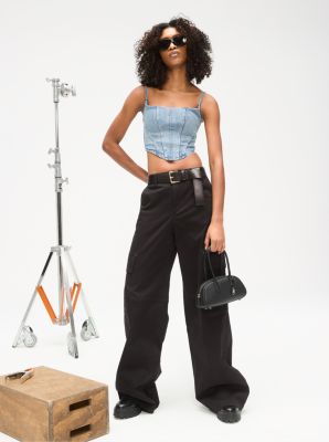 Stretch Denim Bustier Top image number 2