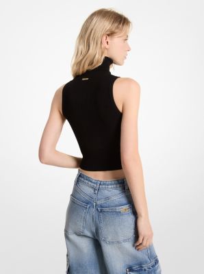 Sleeveless Turtleneck Cropped Top image number 1