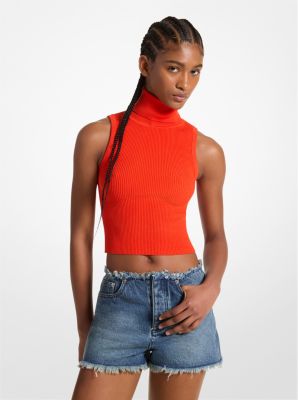 Sleeveless Turtleneck Cropped Top image number 0