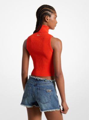 Sleeveless Turtleneck Cropped Top image number 1