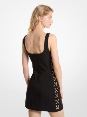 Stretch Crepe Lace-Up Dress