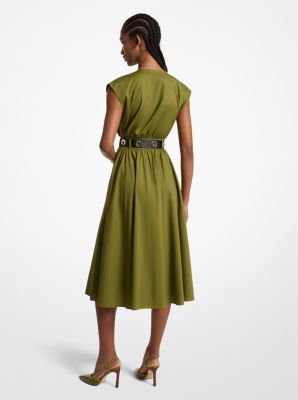 Stretch Organic Cotton Poplin Midi Dress image number 1