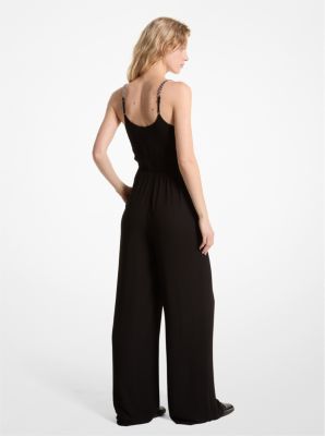 Jumpsuit aus gesmoktem Georgette mit Ketten image number 1