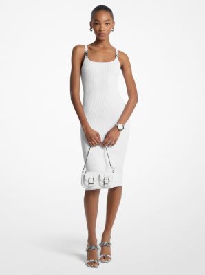 Robe camisole mi-longue en tricot extensible côtelé