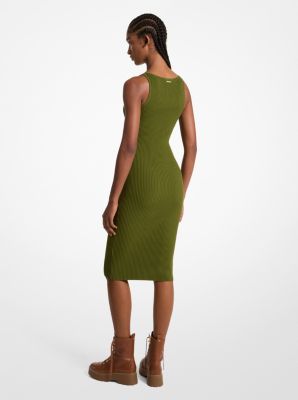 Ribbed Stretch Knit Midi Tank Dress