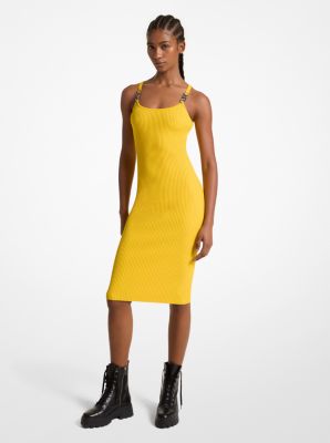 Midikleid aus geripptem Stretch-Strick