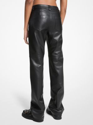 Hose aus Leder mit geradem Bein image number 1