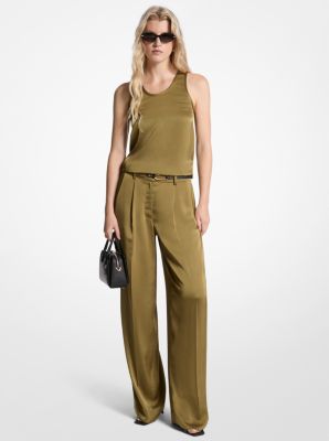 パンツ Michael Kors FW25 WIDE LEG PANTS (MT530VRAYJ 244CHESTNUT) Drapey Satin Wide Leg Pants | Michael Kors [US]